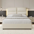Letto Matrimoniale Queen Size con Contenitore Idraulico, Struttura in Metallo, Ecopelle, Adatto per 2 Persone