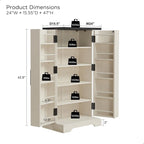 Dispensa a mobile 47" stile rustico con ante a fienile - Multicolore