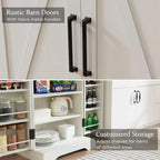 Dispensa a mobile 47" stile rustico con ante a fienile - Multicolore