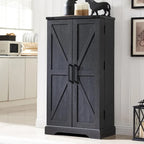 Dispensa a mobile 47" stile rustico con ante a fienile - Multicolore