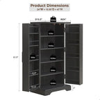 Dispensa a mobile 47" stile rustico con ante a fienile - Multicolore