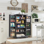 Dispensa a mobile 47" stile rustico con ante a fienile - Multicolore
