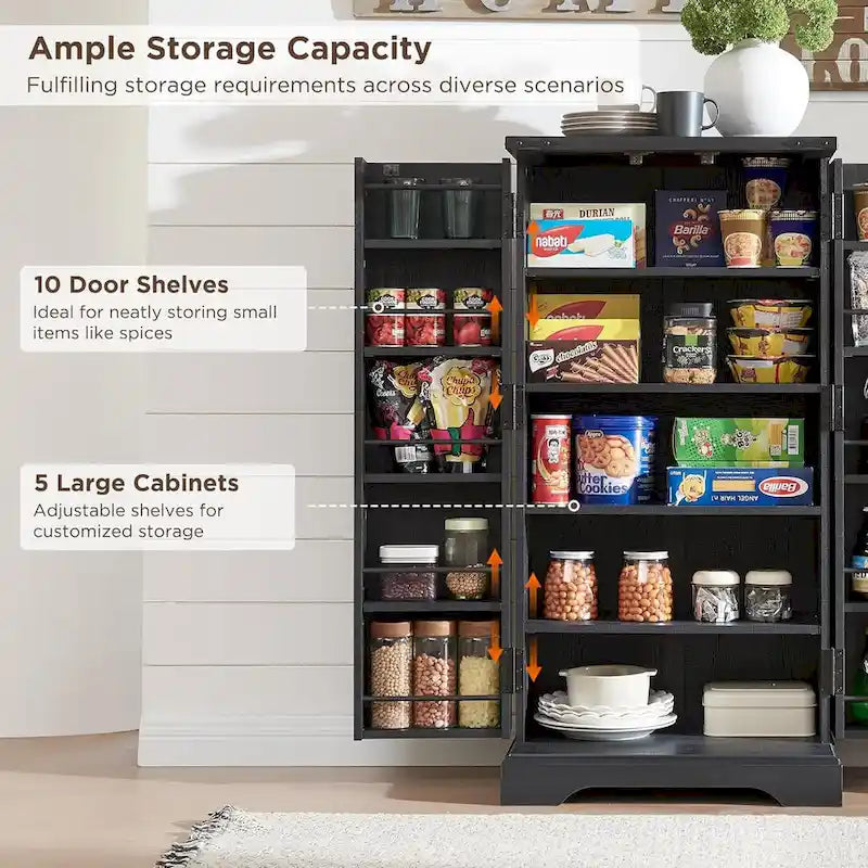 Dispensa a mobile 47" stile rustico con ante a fienile - Multicolore