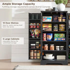 Dispensa a mobile 47" stile rustico con ante a fienile - Multicolore