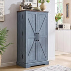 Dispensa a mobile 47" stile rustico con ante a fienile - Multicolore