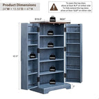 Dispensa a mobile 47" stile rustico con ante a fienile - Multicolore