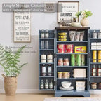 Dispensa a mobile 47" stile rustico con ante a fienile - Multicolore