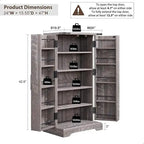 Dispensa a mobile 47" stile rustico con ante a fienile - Multicolore