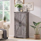 Dispensa a mobile 47" stile rustico con ante a fienile - Multicolore
