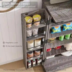 Dispensa a mobile 47" stile rustico con ante a fienile - Multicolore