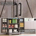 Dispensa a mobile 47" stile rustico con ante a fienile - Multicolore
