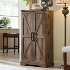 Dispensa a mobile 47" stile rustico con ante a fienile - Multicolore