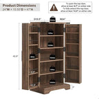 Dispensa a mobile 47" stile rustico con ante a fienile - Multicolore