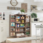 Dispensa a mobile 47" stile rustico con ante a fienile - Multicolore