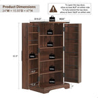 Dispensa a mobile 47" stile rustico con ante a fienile - Multicolore