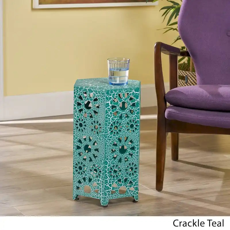 Tavolino d'appoggio Crackle Iron – Verde / Ottanio / Blu, Posti a sedere 1