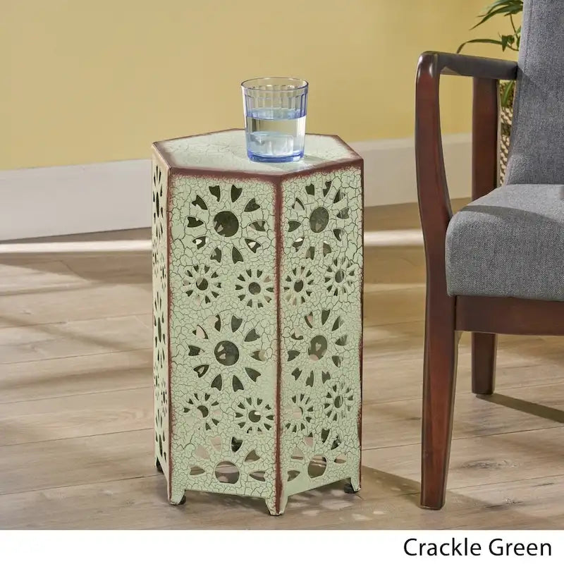 Tavolino d'appoggio Crackle Iron – Verde / Ottanio / Blu, Posti a sedere 1