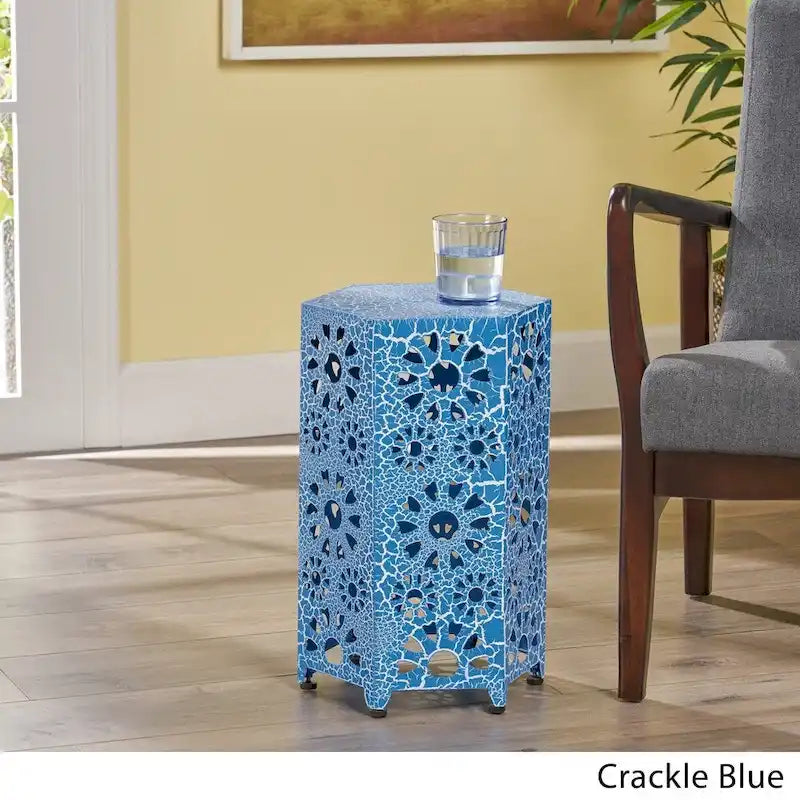 Tavolino d'appoggio Crackle Iron – Verde / Ottanio / Blu, Posti a sedere 1