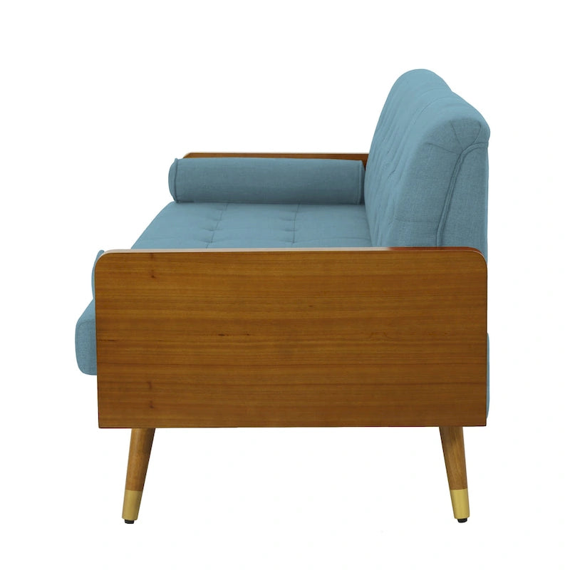 Divano in tessuto trapuntato – Beige / Rosso / Blu / Grigio | Moderno di metà secolo | 4 posti a sedere