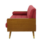 Divano in tessuto trapuntato – Beige / Rosso / Blu / Grigio | Moderno di metà secolo | 4 posti a sedere