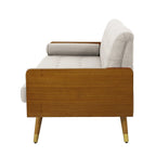 Divano in tessuto trapuntato – Beige / Rosso / Blu / Grigio | Moderno di metà secolo | 4 posti a sedere