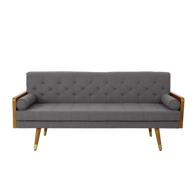 Divano in tessuto trapuntato – Beige / Rosso / Blu / Grigio | Moderno di metà secolo | 4 posti a sedere