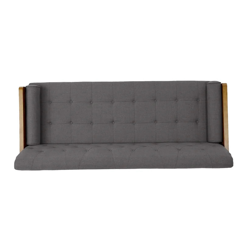 Divano in tessuto trapuntato – Beige / Rosso / Blu / Grigio | Moderno di metà secolo | 4 posti a sedere