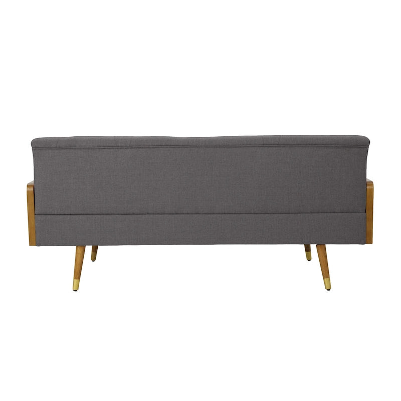 Divano in tessuto trapuntato – Beige / Rosso / Blu / Grigio | Moderno di metà secolo | 4 posti a sedere