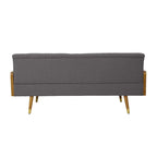 Divano in tessuto trapuntato – Beige / Rosso / Blu / Grigio | Moderno di metà secolo | 4 posti a sedere