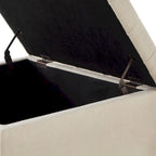 Poggiapiedi contenitore quadrato in lino/PU nero/beige/grigio scuro, trapuntato a bottoni, 1 posto