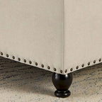 Poggiapiedi contenitore quadrato in lino/PU nero/beige/grigio scuro, trapuntato a bottoni, 1 posto