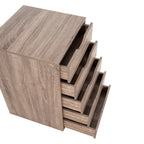 Cassettiera in Legno a 5 Cassetti con Ruote – Bianco / Espresso / Rovere Grigio / Nero Invecchiato / Naturale / Rovere Marrone / Rovere Vintage, 1 Persona