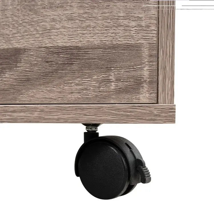 Cassettiera in Legno a 5 Cassetti con Ruote – Bianco / Espresso / Rovere Grigio / Nero Invecchiato / Naturale / Rovere Marrone / Rovere Vintage, 1 Persona