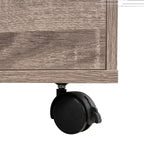 Cassettiera in Legno a 5 Cassetti con Ruote – Bianco / Espresso / Rovere Grigio / Nero Invecchiato / Naturale / Rovere Marrone / Rovere Vintage, 1 Persona