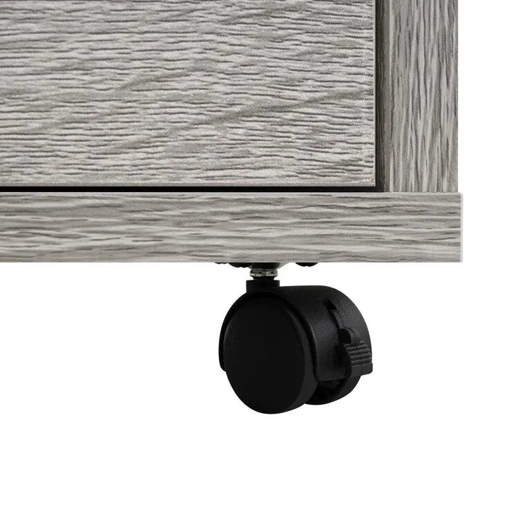 Cassettiera in Legno a 5 Cassetti con Ruote – Bianco / Espresso / Rovere Grigio / Nero Invecchiato / Naturale / Rovere Marrone / Rovere Vintage, 1 Persona
