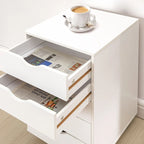 Cassettiera in Legno a 5 Cassetti con Ruote – Bianco / Espresso / Rovere Grigio / Nero Invecchiato / Naturale / Rovere Marrone / Rovere Vintage, 1 Persona