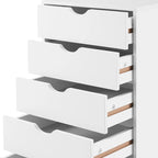 Cassettiera in Legno a 5 Cassetti con Ruote – Bianco / Espresso / Rovere Grigio / Nero Invecchiato / Naturale / Rovere Marrone / Rovere Vintage, 1 Persona