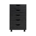 Cassettiera in Legno a 5 Cassetti con Ruote – Bianco / Espresso / Rovere Grigio / Nero Invecchiato / Naturale / Rovere Marrone / Rovere Vintage, 1 Persona