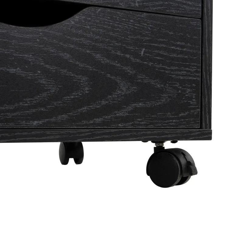 Cassettiera in Legno a 5 Cassetti con Ruote – Bianco / Espresso / Rovere Grigio / Nero Invecchiato / Naturale / Rovere Marrone / Rovere Vintage, 1 Persona