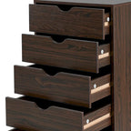 Cassettiera in Legno a 5 Cassetti con Ruote – Bianco / Espresso / Rovere Grigio / Nero Invecchiato / Naturale / Rovere Marrone / Rovere Vintage, 1 Persona