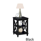 Tavolino a X con 2 Ripiani Aperti – Nero / Bianco Driftwood / Espresso, Singolo