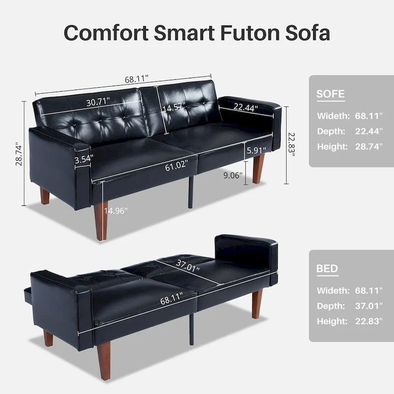 Divano Letto Futon Cabrio a 2 Posti