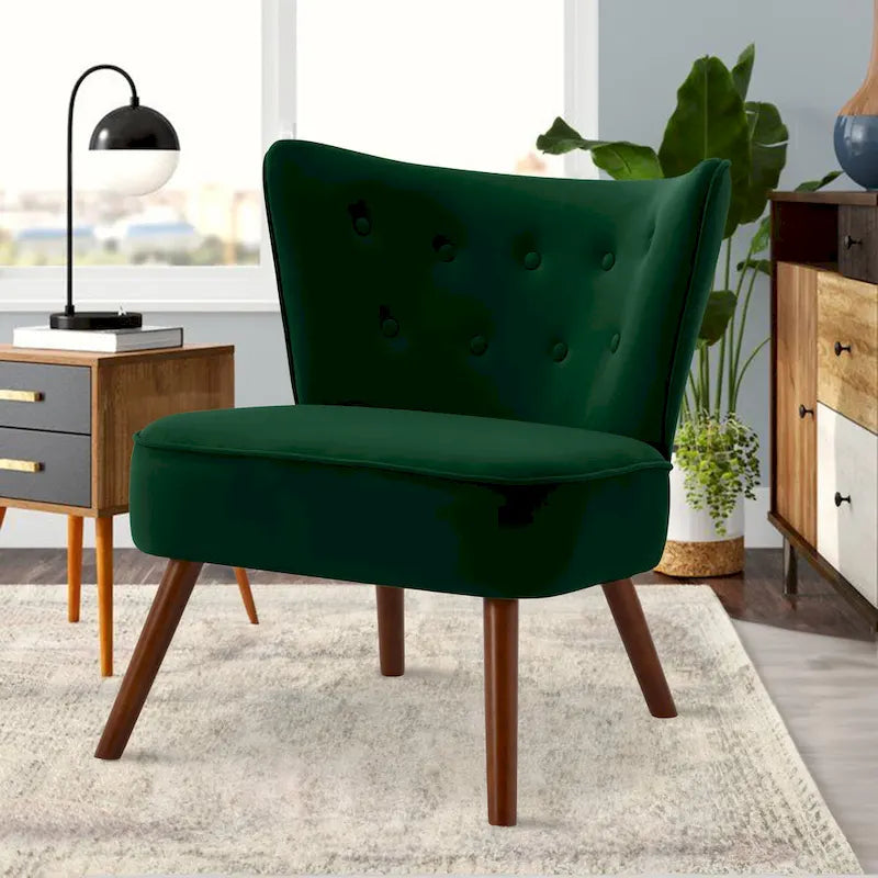 Poltrona di design in velluto, multicolore, seduta singola – 70 cm L x 71 cm P x 79,5 cm H