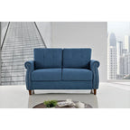 Divanetto a 2 posti con bordo chiodato grigio / color cammello / blu oceano / beige