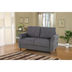 Divanetto a 2 posti con bordo chiodato grigio / color cammello / blu oceano / beige