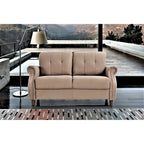 Divanetto a 2 posti con bordo chiodato grigio / color cammello / blu oceano / beige