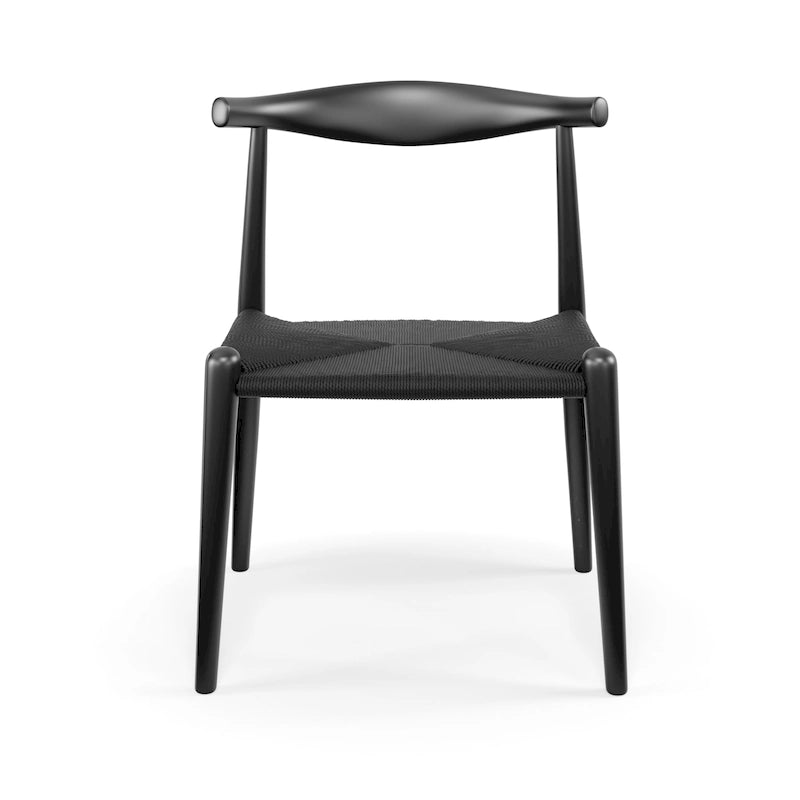 Sedia da pranzo in corda di carta – Naturale/Nero, Legno di frassino, 1 posto