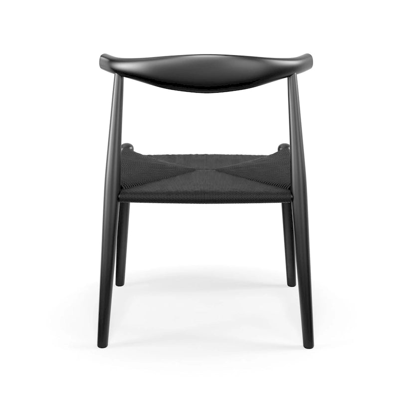 Sedia da pranzo in corda di carta – Naturale/Nero, Legno di frassino, 1 posto