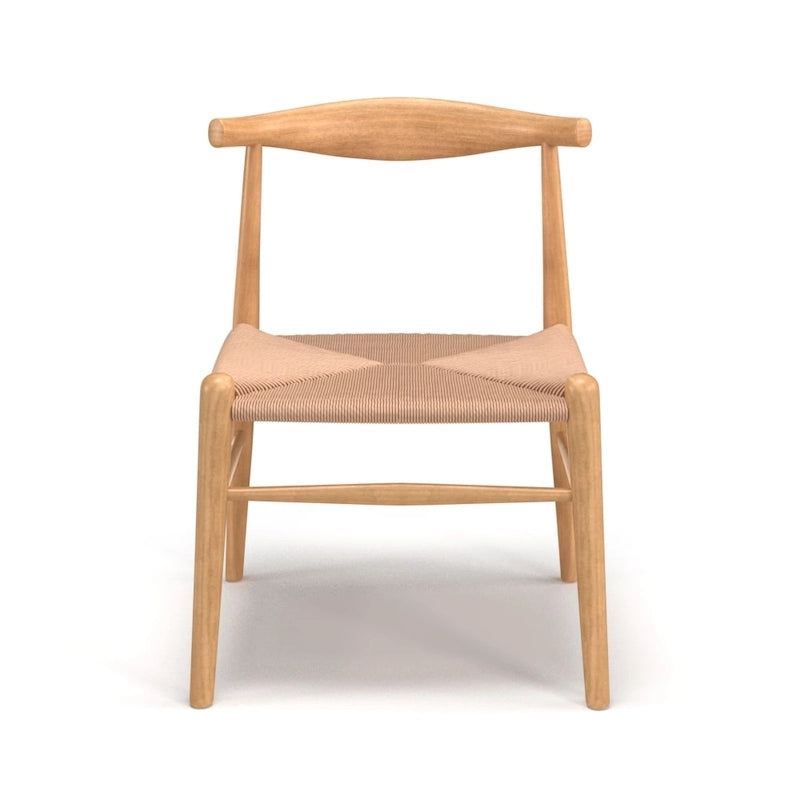 Sedia da pranzo in corda di carta – Naturale/Nero, Legno di frassino, 1 posto