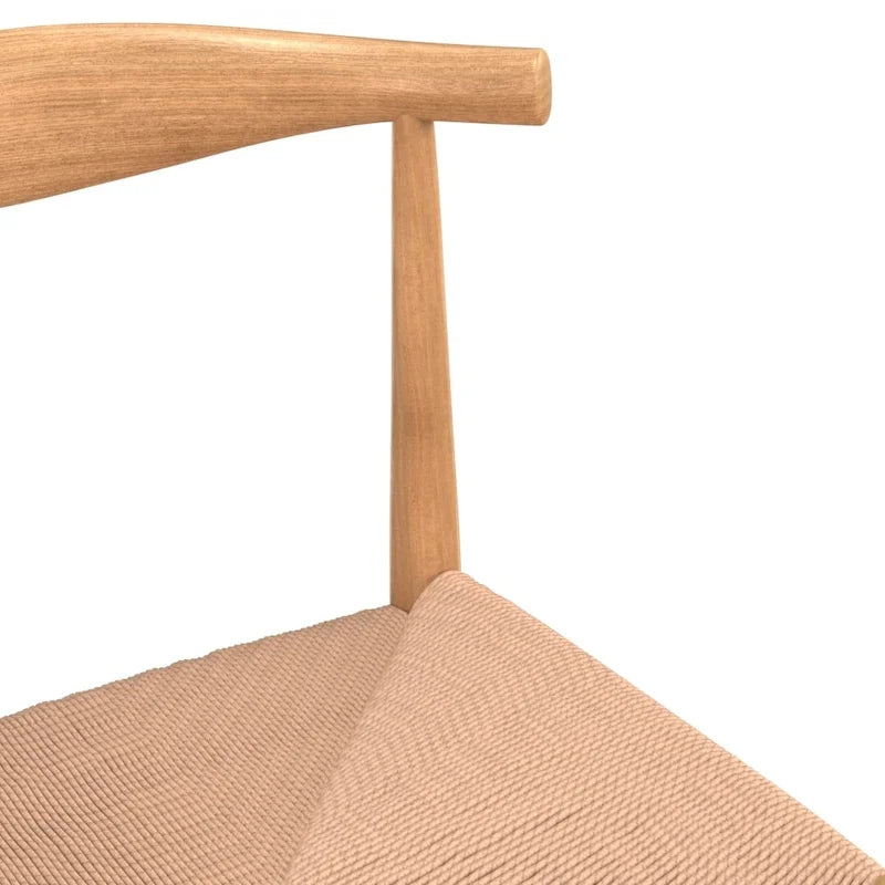 Sedia da pranzo in corda di carta – Naturale/Nero, Legno di frassino, 1 posto